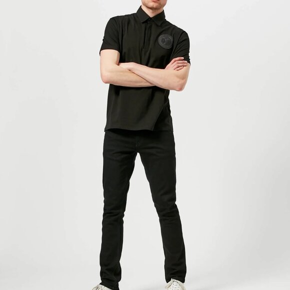 NWT$450 Versace Collection Embroidered Round LOGO 3 Button Polo Shirt - Picture 6 of 15